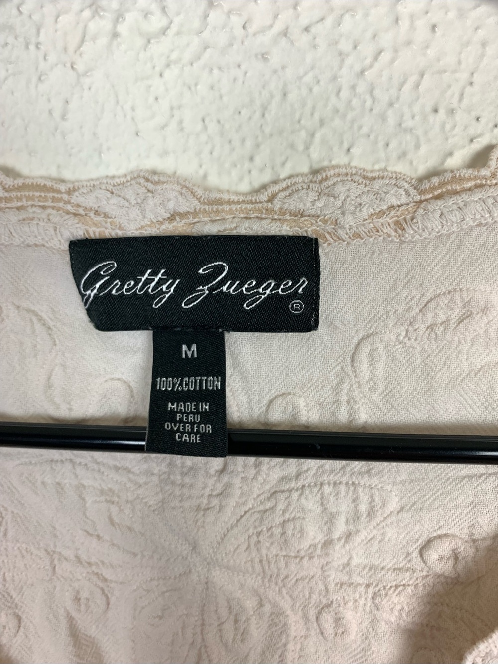 Gretty zueger cotton embroidered tunic top size medium cottagecore lagenlook - Picture 3 of 6